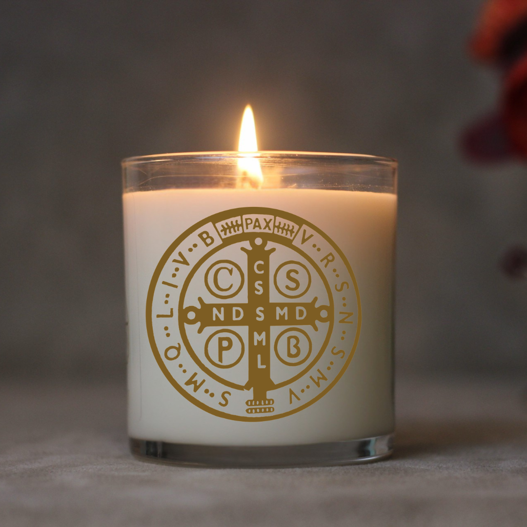 Saint Benedict Medal Candle