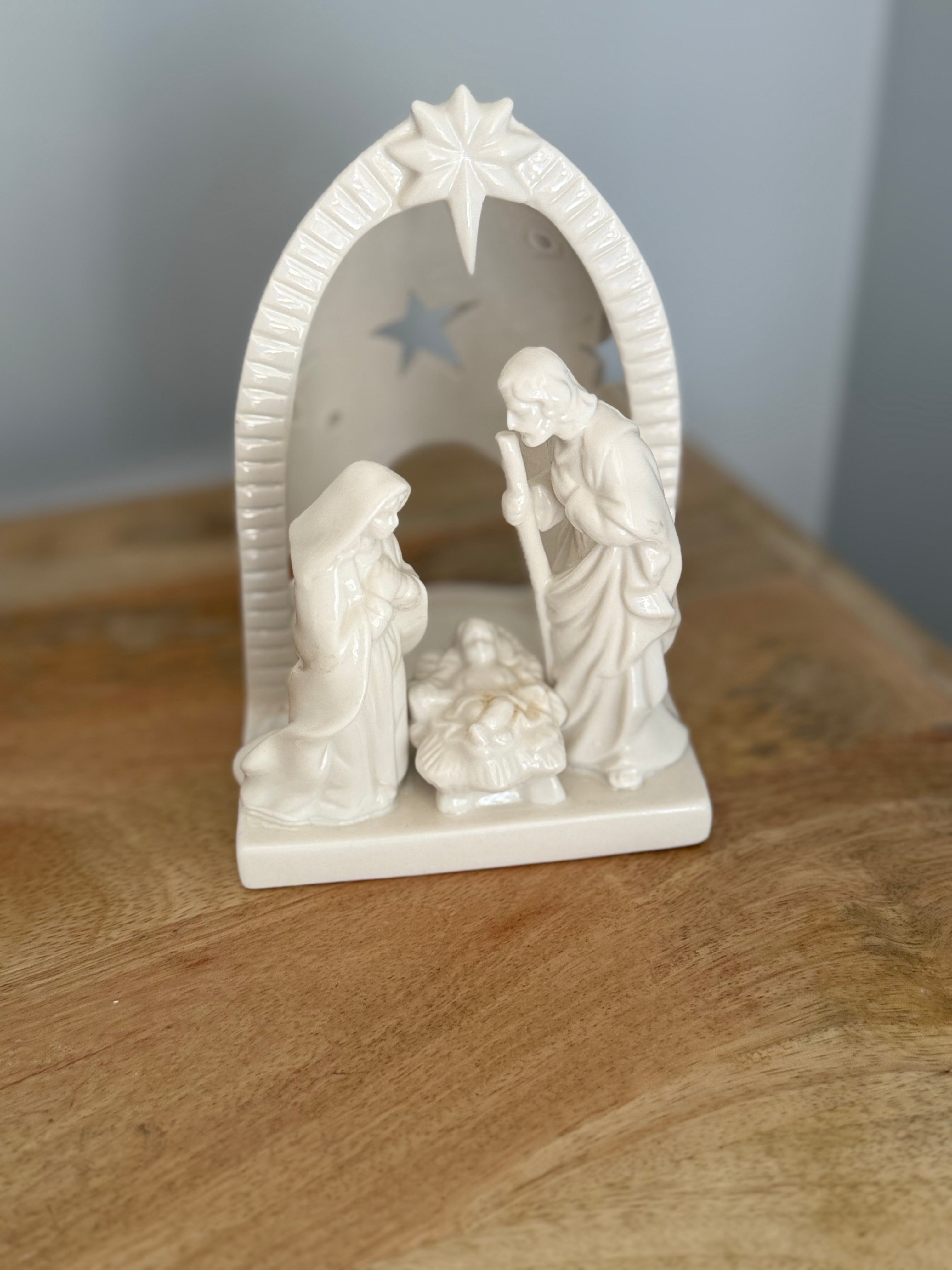 Ceramic Nativity Tealight Holder