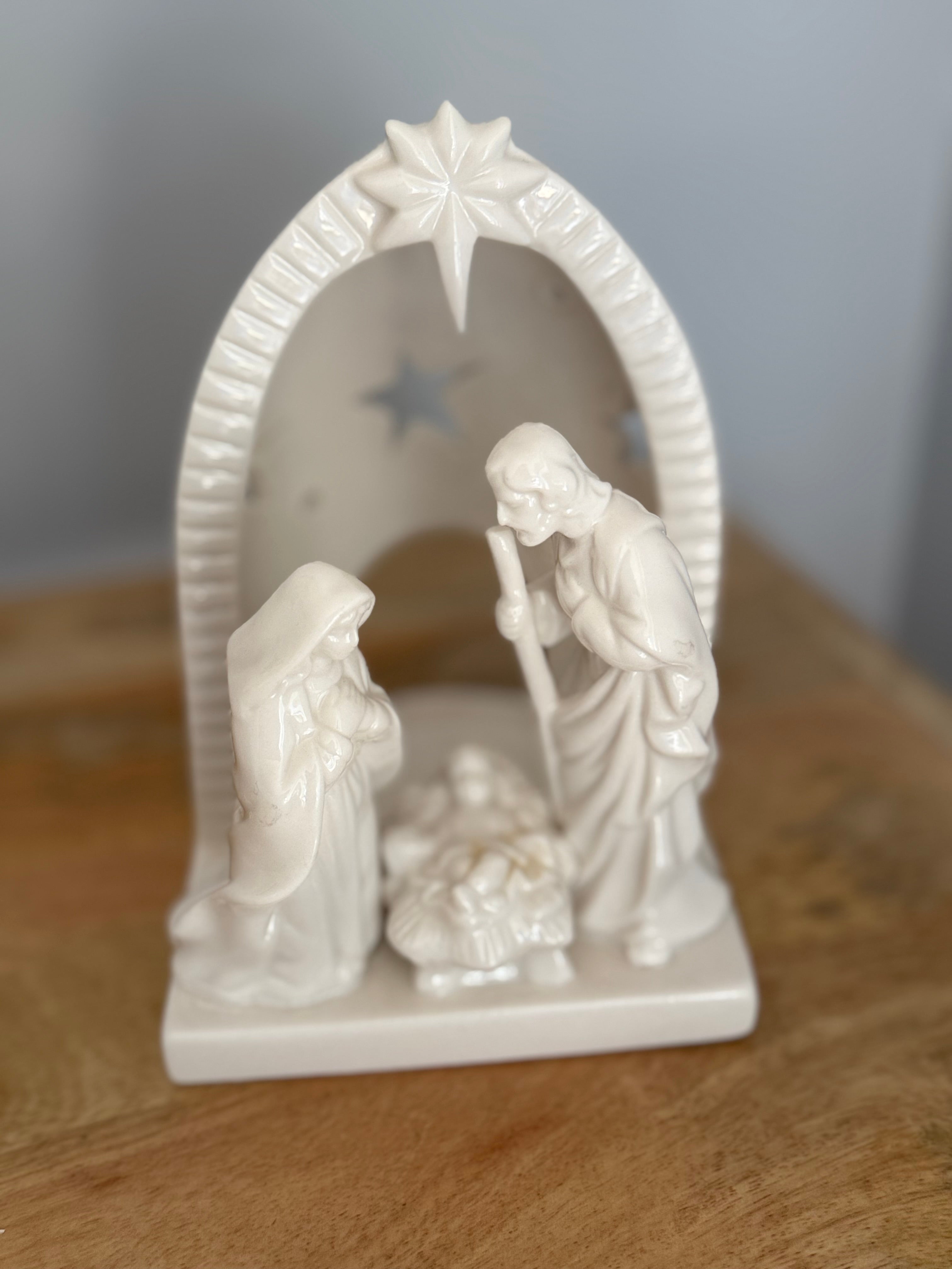 Ceramic Nativity Tealight Holder