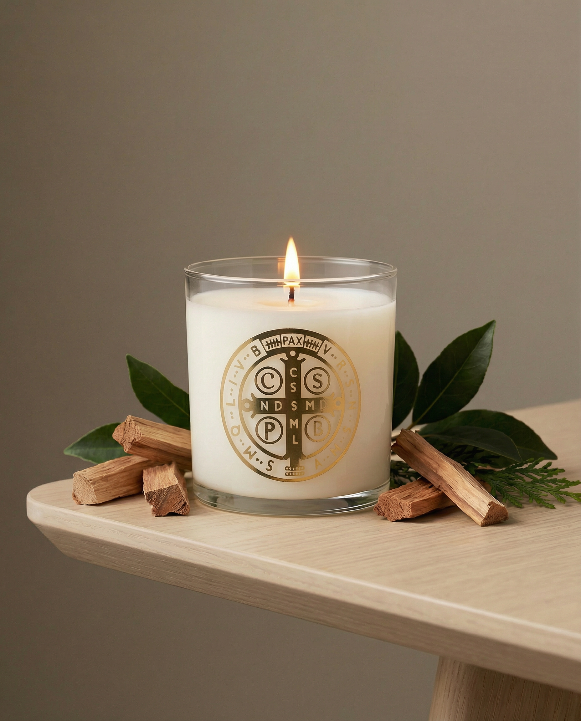 Saint Benedict Medal Candle