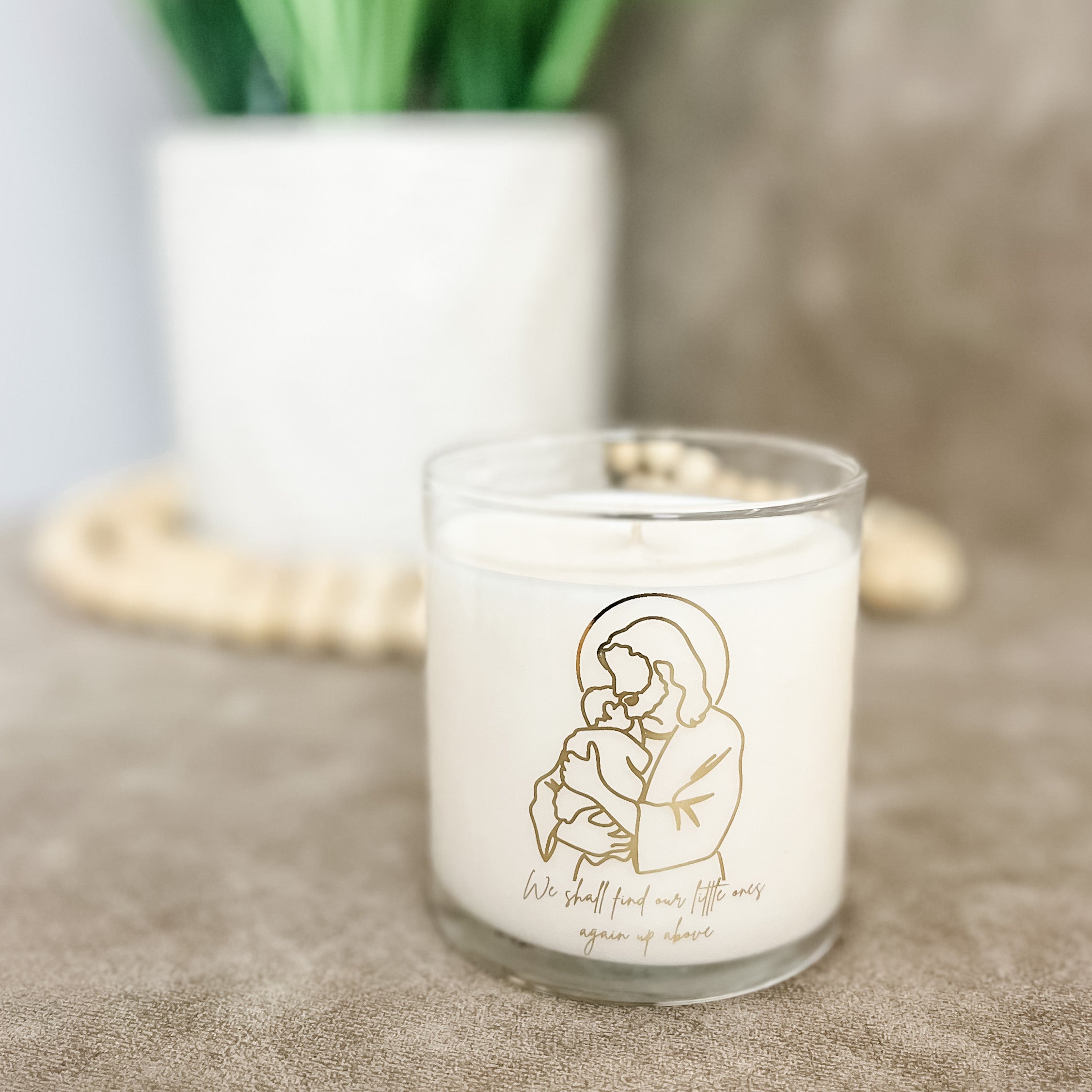 Infant Loss/ Miscarriage Candle “We Shall Find Our Little Ones Again Up Above”