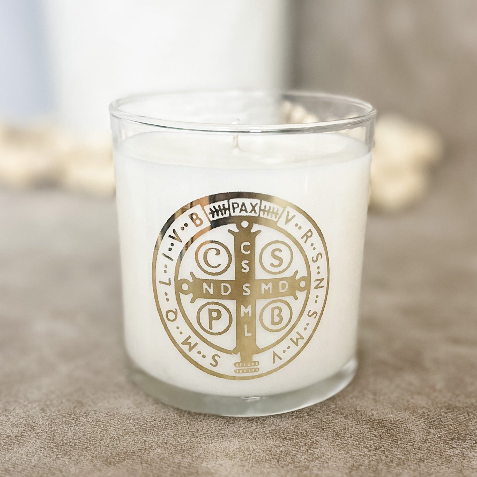 Saint Benedict Medal Candle