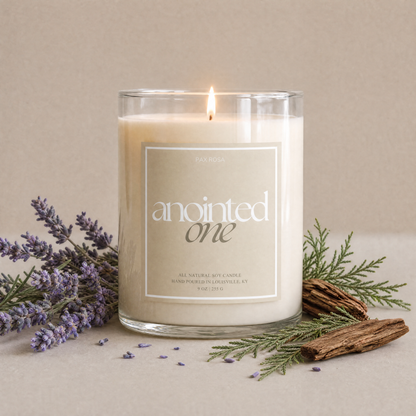 Candle labeled &