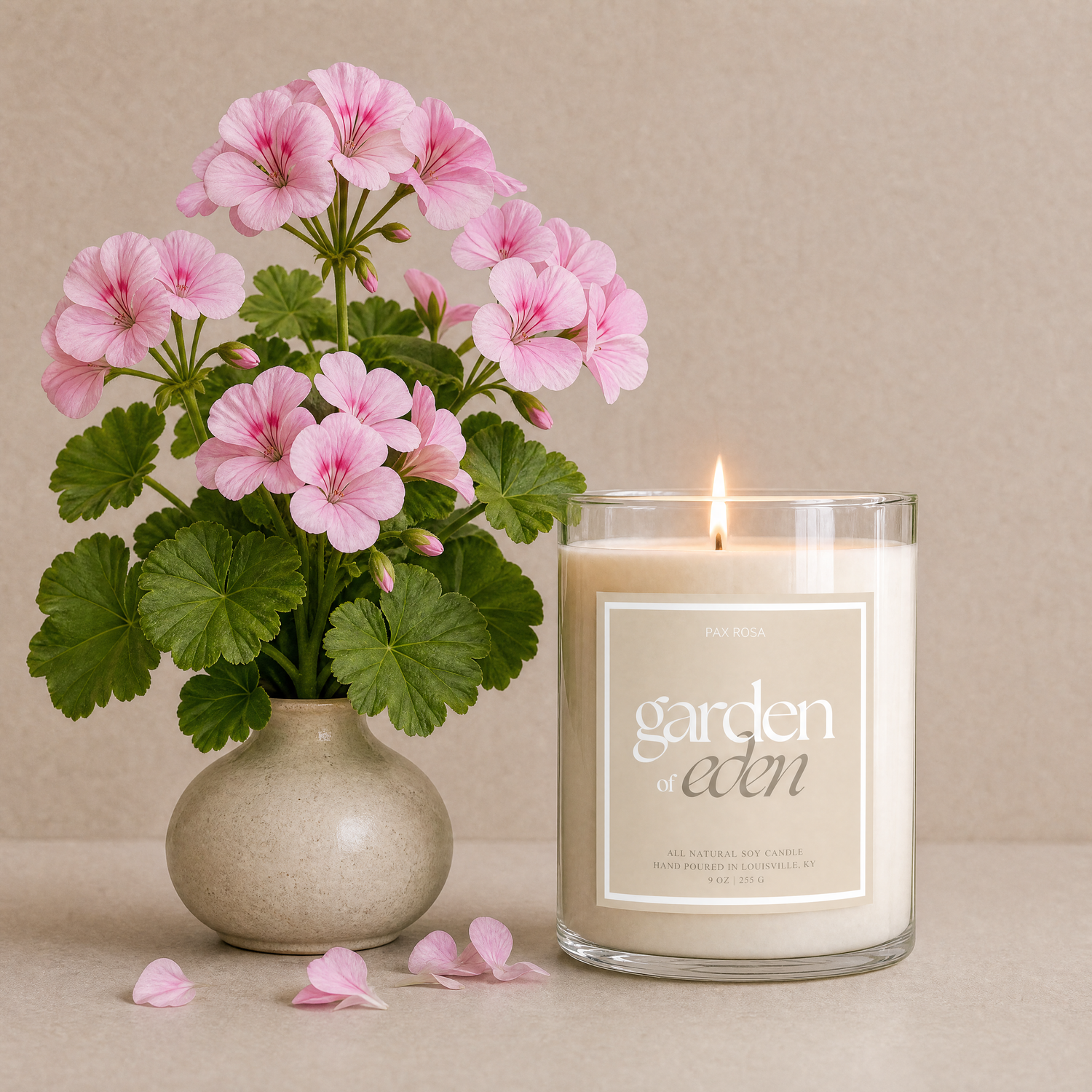 Candle labeled &