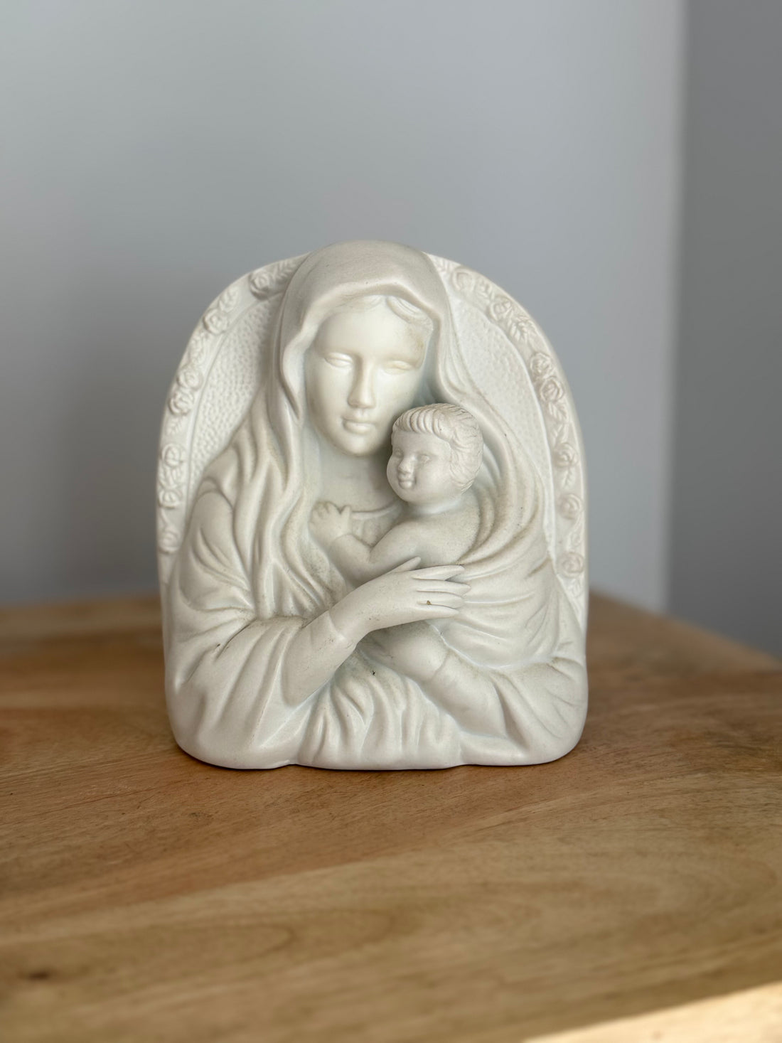 Madonna &amp; Child Bust Bisque Planter
