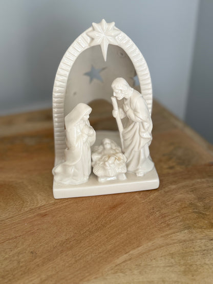 Ceramic Nativity Tealight Holder