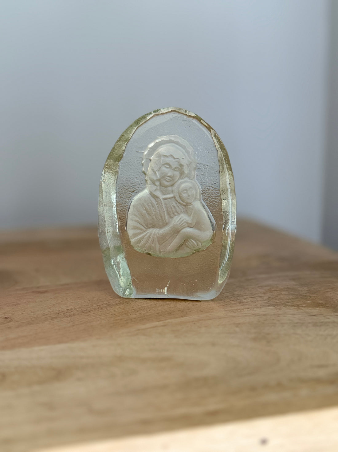 Madonna and Christ Child Etched Paperweight