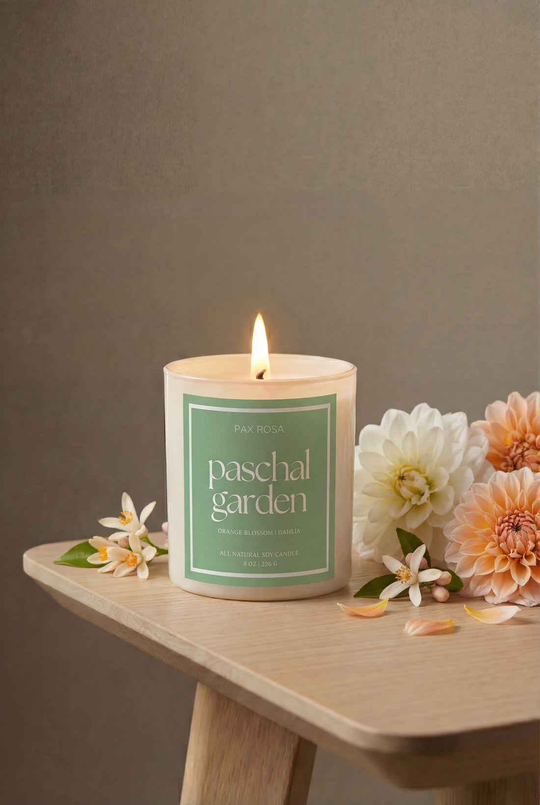 Candle labeled &