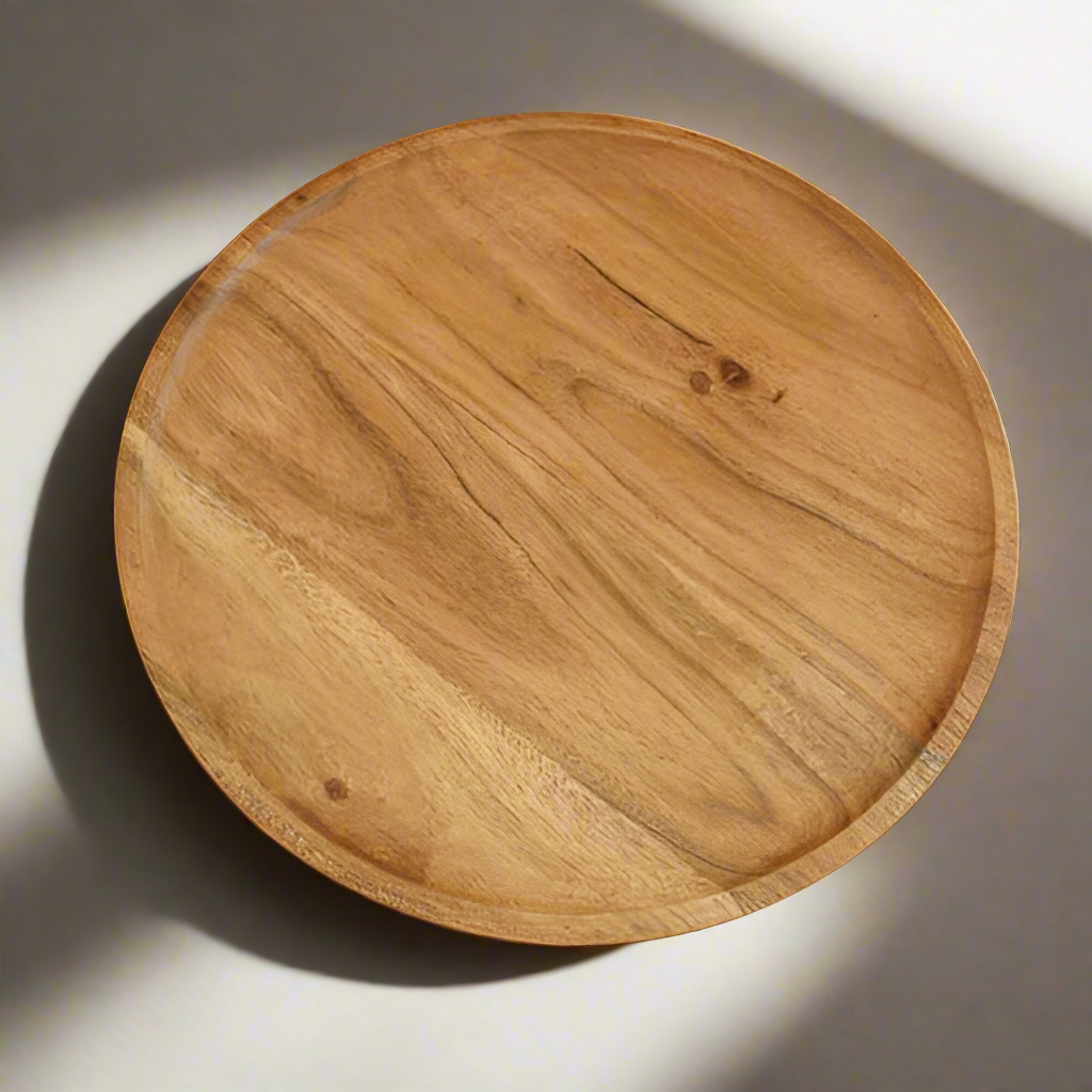 Round Wooden Display Tray